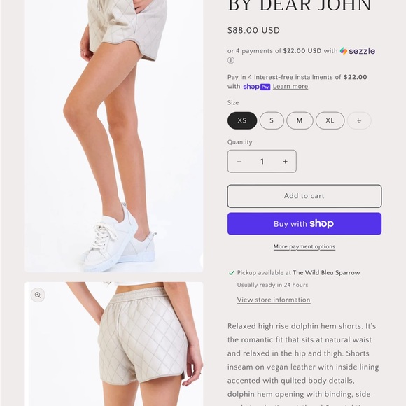 NWT DEAR JOHN QUILTED VEGAN LEATHER SHORTS❤️❤️❤️❤️ - Picture 14 of 14